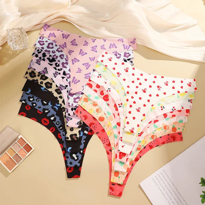 3PCS Women’s Sexy G-String Set - Colorful Seamless Bikini T-Back Low Waist Lingerie Underwear