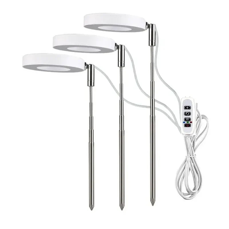 LED Full Spectrum Grow Light – Adjustable Dimmable Hydroponic Plant Lamp with Timer for Indoor Gardening