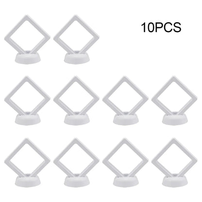 3D Floating Jewelry & Coin Display Frame – Clear Stand for Rings, Pendants, and Gemstones