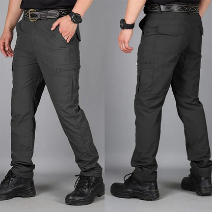 Men's Summer Tactical Cargo Pants - Lightweight Waterproof Multi-Pocket Outdoor Hiking Trousers