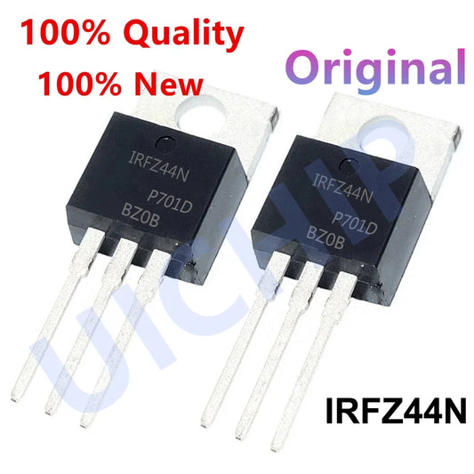 IRFZ44N Power MOSFET Transistor - 10PCS TO-220 N Channel Electronic Switching Components