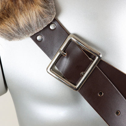 Medieval Knight Cosplay Belt Pouch – Double Layer Wide Faux Leather for Viking, Renaissance, and Pirate Costume Accessories