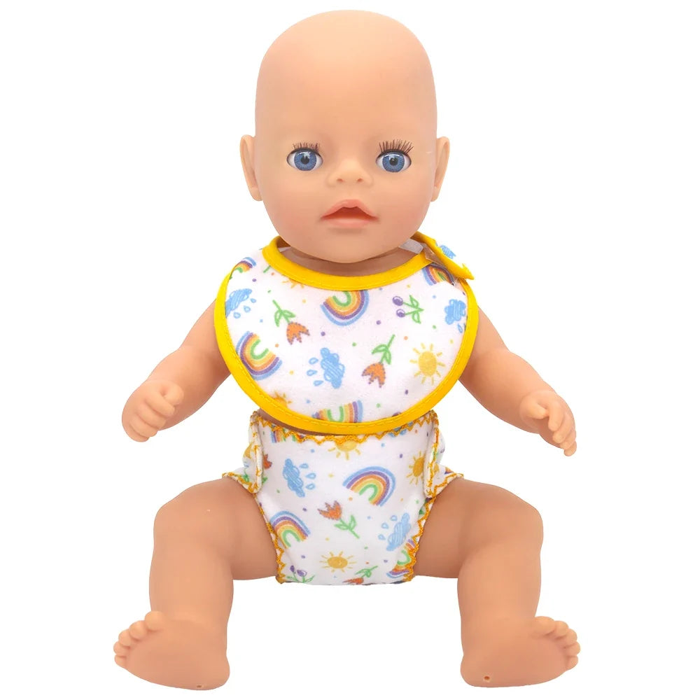 2pcs Doll Diaper Underwear Set - Baby Doll Accessories for 14-18 Inch Dolls, 43cm Baby Born Dolls & Toy Care Play