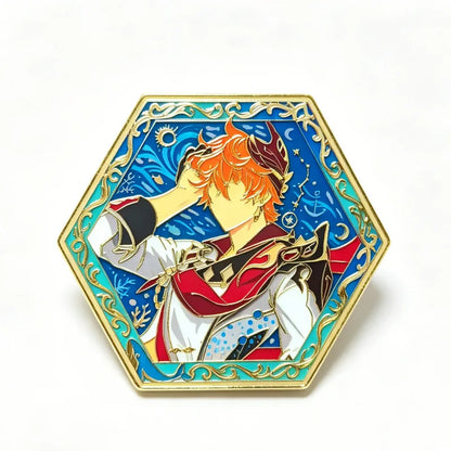 Honkai Star Rail & Genshin Impact Metal Brooch Pins - Cyrene Phainon Flins Columbina Kawaii Cosplay Badges Fan Gift