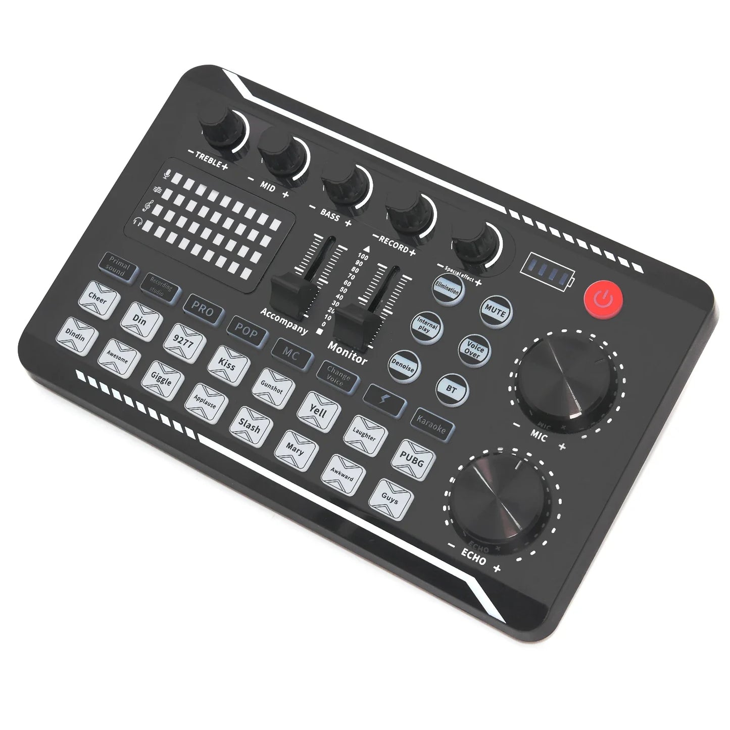 F998 Live Sound Card Audio Mixer - DJ Effects Voice Changer Interface with Bluetooth for Live Streaming, Singing & Recording