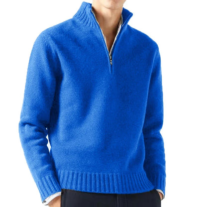 Men's Autumn Turtleneck Sweater - Solid Color Long Sleeve Knit Pullover Casual Warm Daily Coat