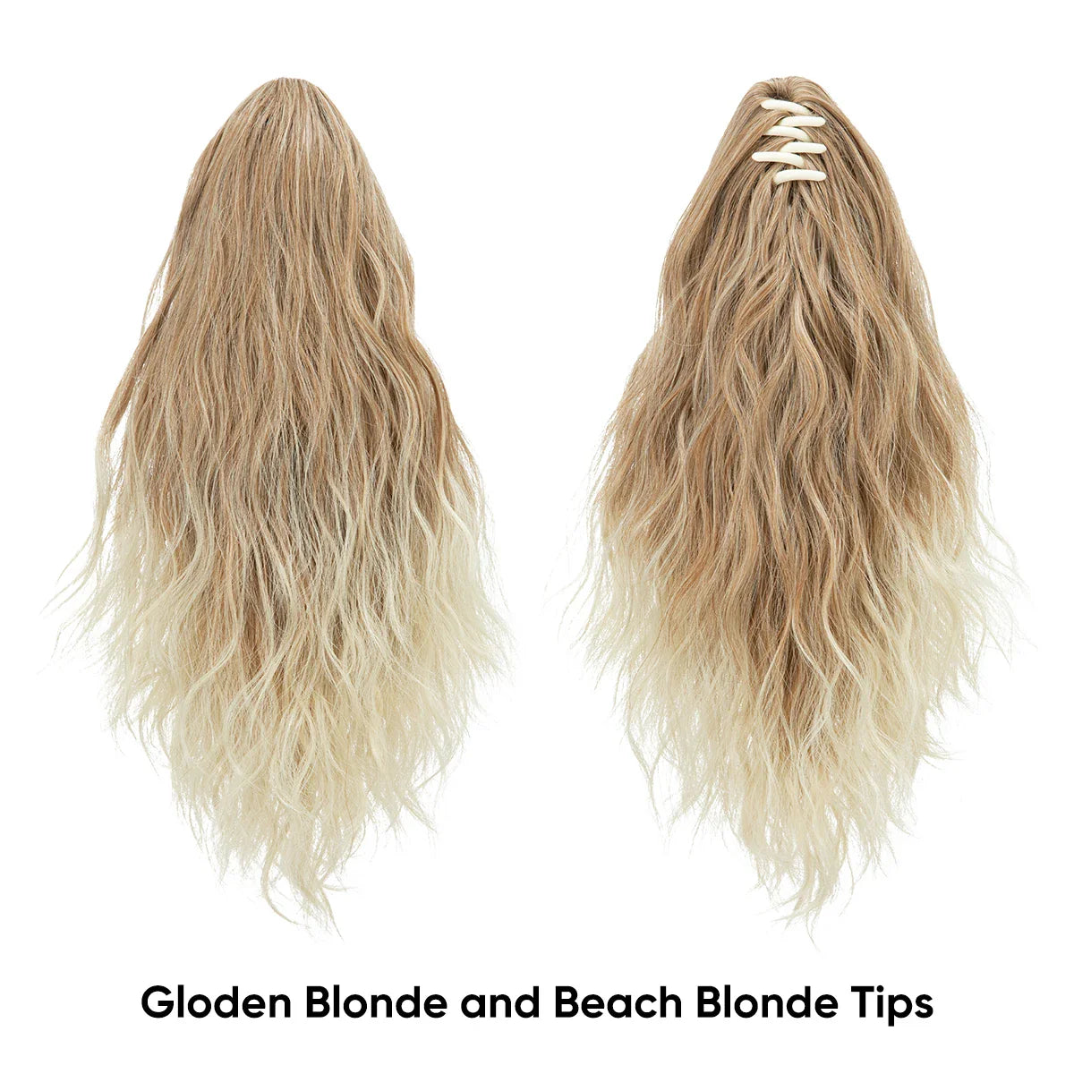 13-Inch Premium Synthetic Curly Claw Clip Ponytail – Blonde Brown Short Hairpiece, Fake Hair Extensions P064