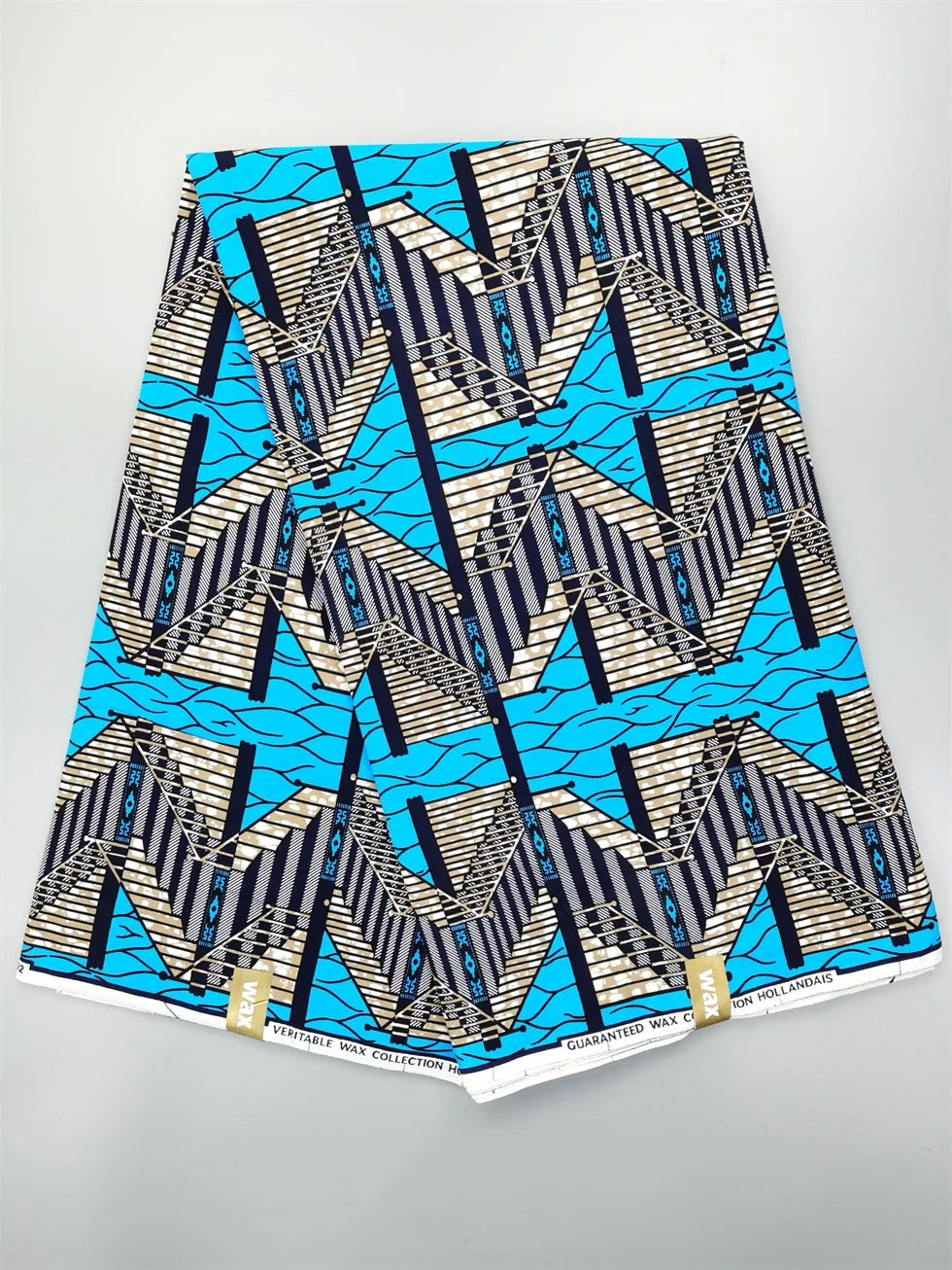Guaranteed Original African Wax Fabric - 100% Cotton Real Ankara Print 6 Yards for Wedding Dresses & Sewing