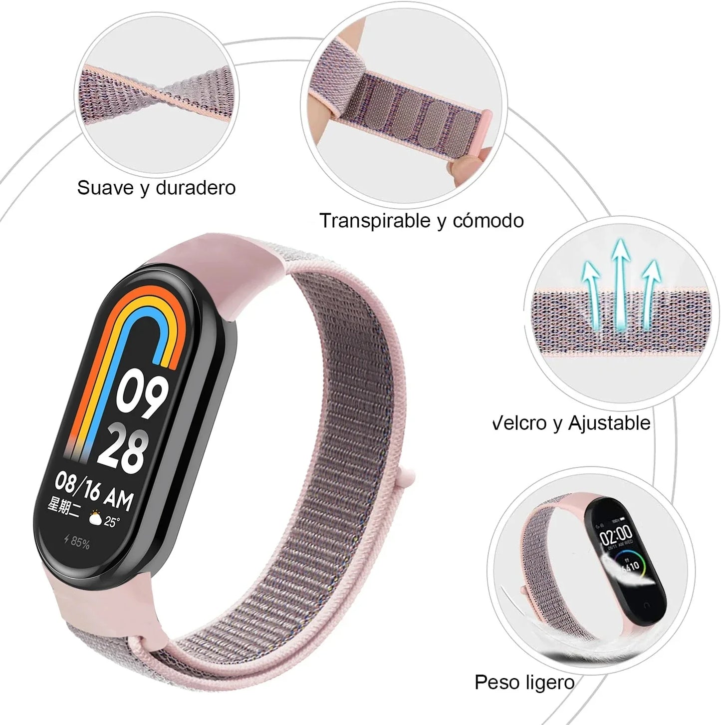 Nylon Loop Strap for Xiaomi Mi Band 3-9 – Replacement Sport Smartwatch Wristband