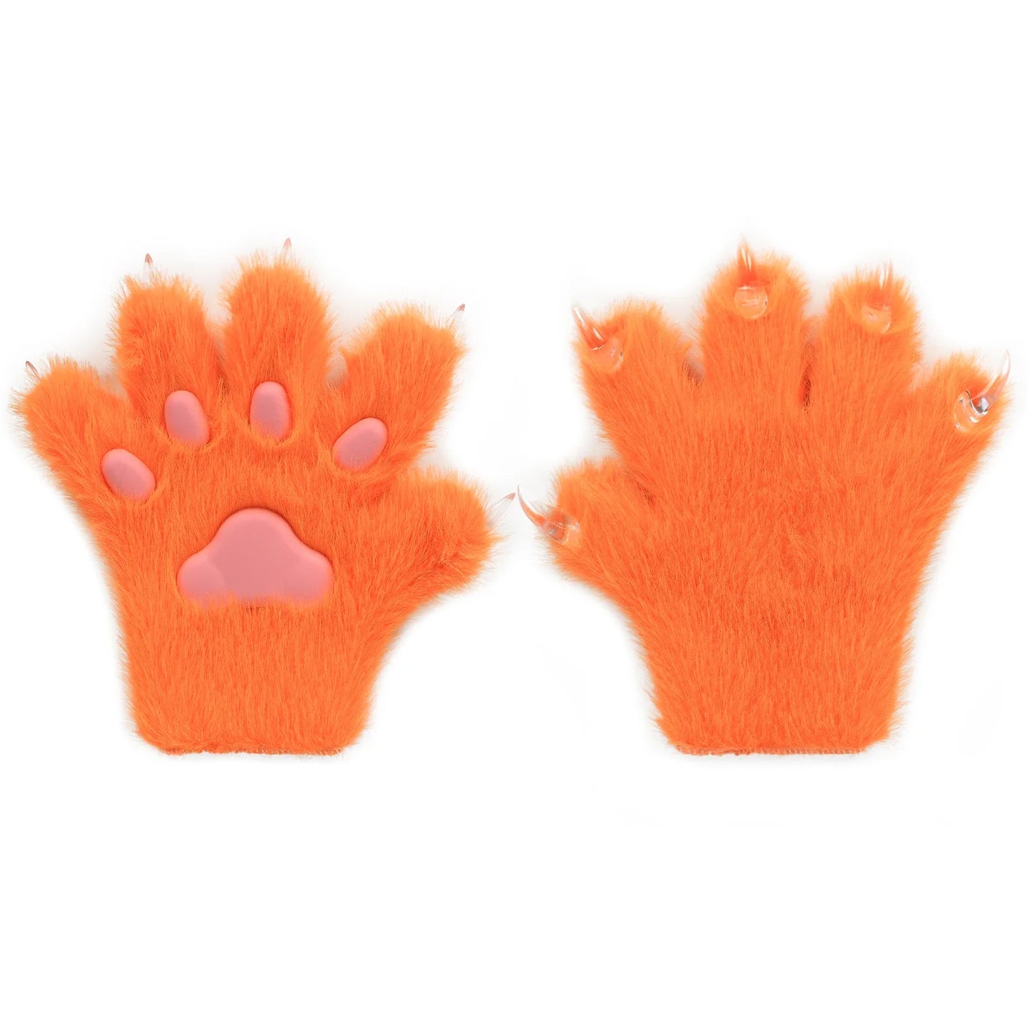 Furry Animal Paw Gloves – Cat, Wolf, Fox, Dog Fluffy Costume Mittens for Kids Cosplay, Halloween & Christmas