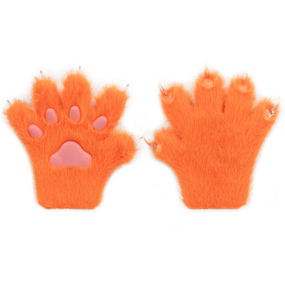 Furry Animal Paw Gloves – Cat, Wolf, Fox, Dog Fluffy Costume Mittens for Kids Cosplay, Halloween & Christmas