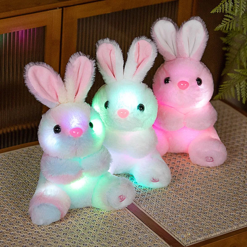Luminous Cartoon Rabbit Plush Toy - Cute Soft Glowing Stuffed Doll Pillow Gift for Kids & Home Decor