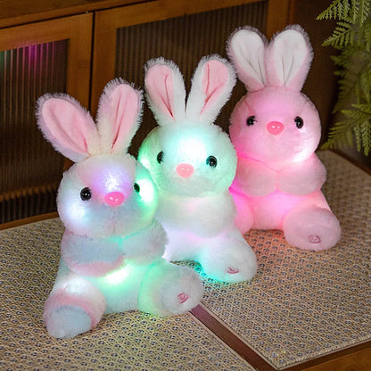 Luminous Cartoon Rabbit Plush Toy - Cute Soft Glowing Stuffed Doll Pillow Gift for Kids & Home Decor