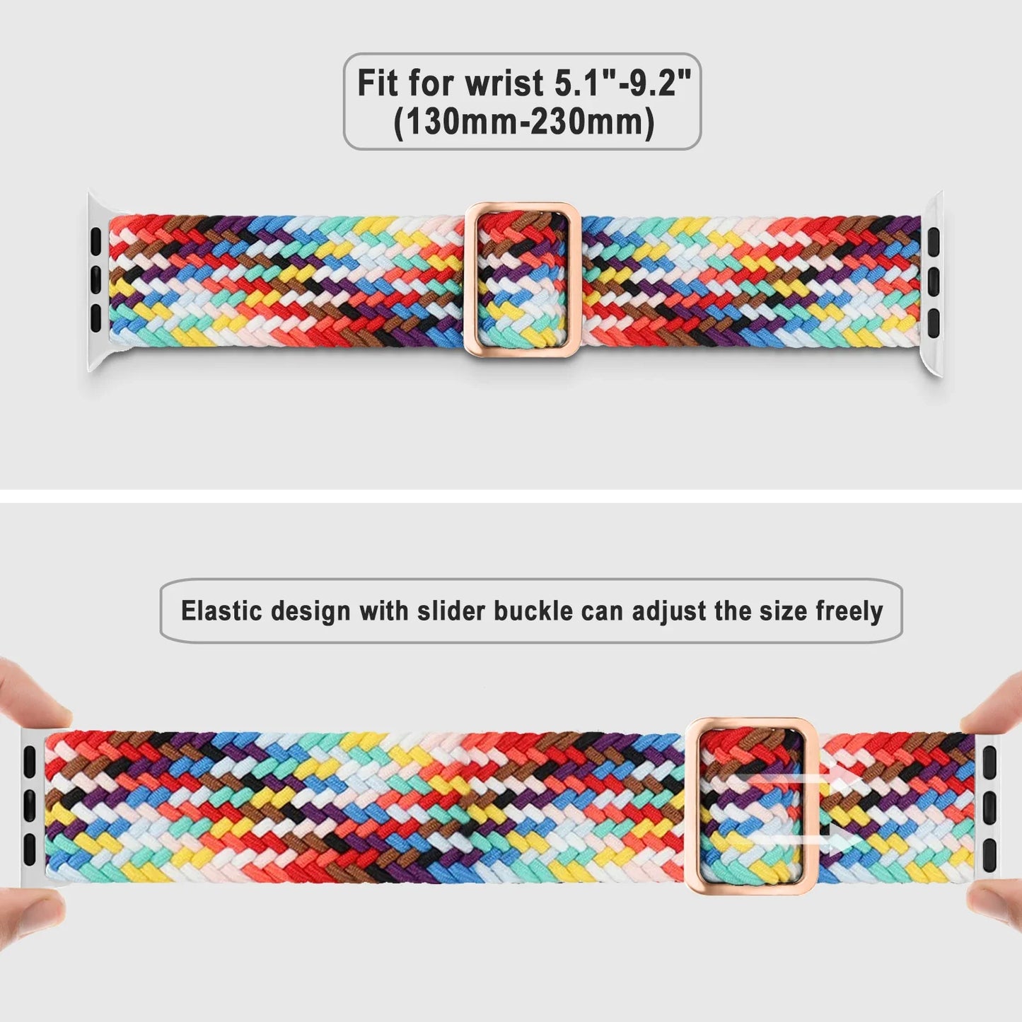 Braided Solo Loop Apple Watch Band – Adjustable Nylon Strap for iWatch Series SE, 4–8 & Ultra (40mm–49mm) Bracelet Wristband