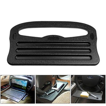Portable Universal Folding Car Laptop Desk Mount — Steering Wheel Tray Table with Cup Holder for Work & Dining