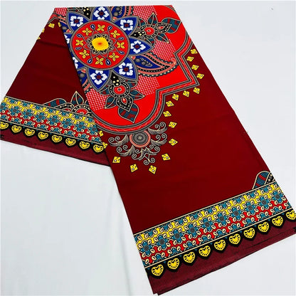 6 Yards African Real Wax Ankara Fabric - 100% Cotton Party Dress Print