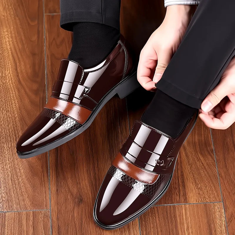 Luxury Men's Leather Oxford Shoes - Retro Carved Lace-Up Brogue Wedding & Formal Business Dress Shoes