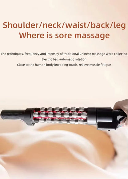 36W Red Light Heated Massage Device - 360° Rotating Roll Massager for Body & Anti-Cellulite Treatment