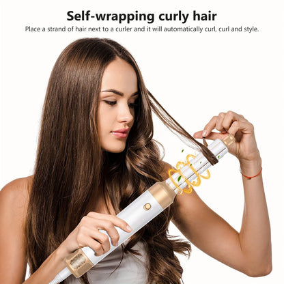 7-in-1 Hair Dryer Brush — High-Speed Brushless Dryer with Diffuser, Ionic & Curler