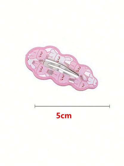 Cute Pink Rabbit Hair Clips - Bangs & Side Hair Clips for Daily Wear, School & Girls' Hair Accessories