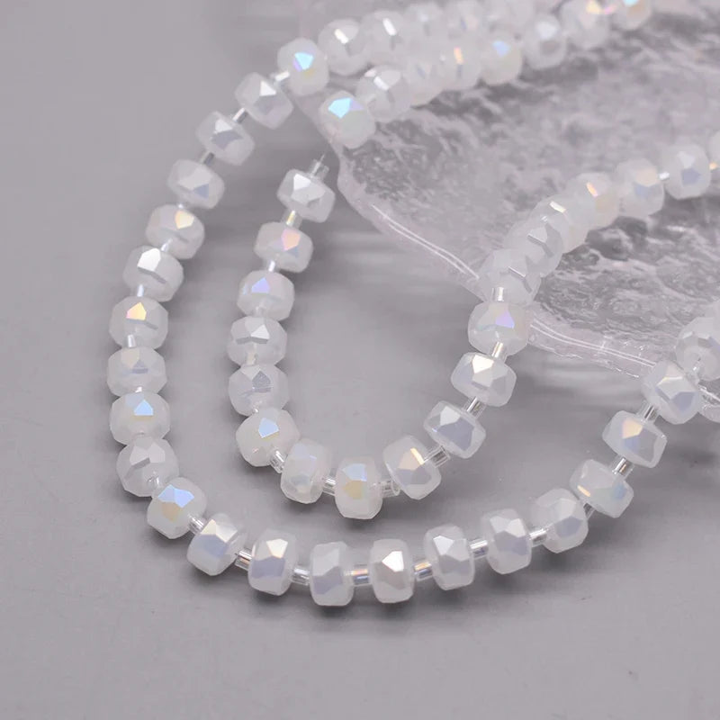 8mm Crystal Glass Beads Set - 30PCS Color Wheel Faceted Round Loose Beads for DIY Jewelry Making & Bracelets