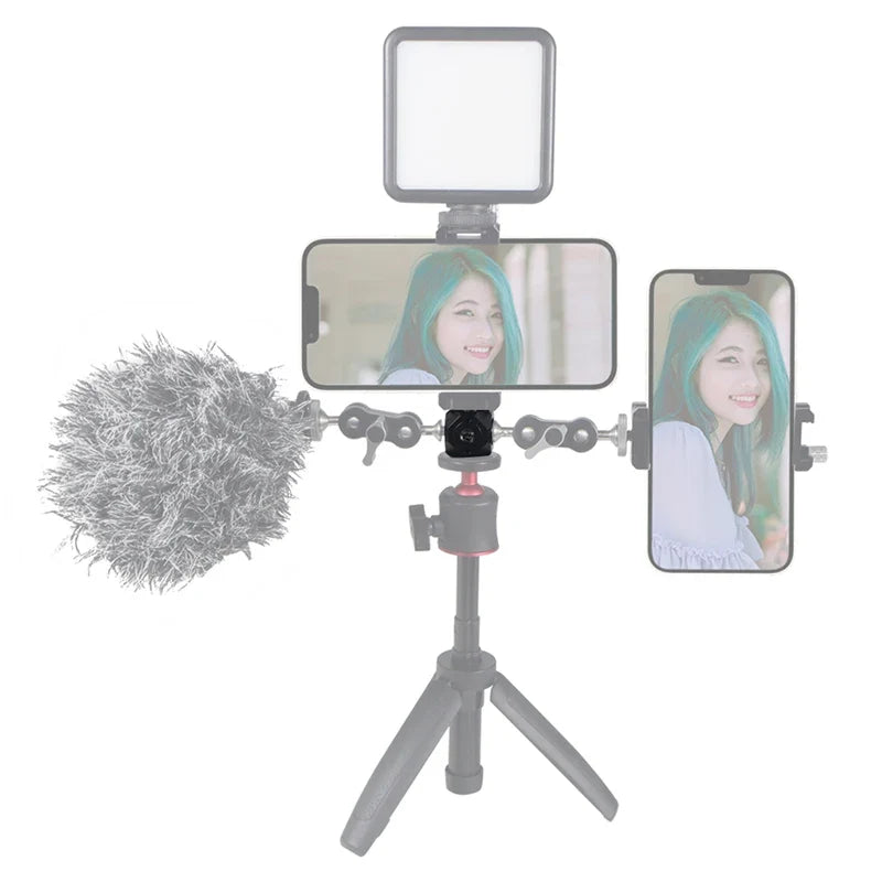 Universal Tripod Mount Adapter - Magic Arm Cubic Mount for Flash Vlog Video Light Microphone Extension Accessories