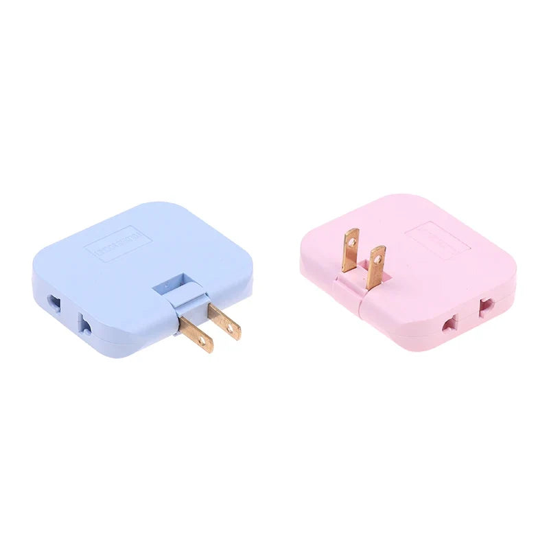 EU Plug Socket Converter - 180° Rotatable 3-in-1 US Extension Plug Multi-Plug Mini Slim Outlet Adapter