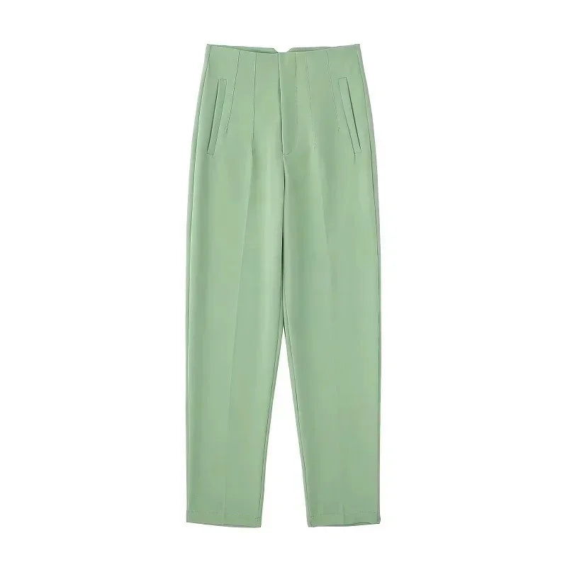 Women High Waist Office Pants - Fashion Formal Pencil Trousers for Workwear Business & Casual Outfits