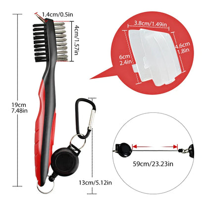 Golf Club Cleaning Brush with Cover – Retractable Carabiner Cleaner, 8 Styles for Outdoor Sports Accessories