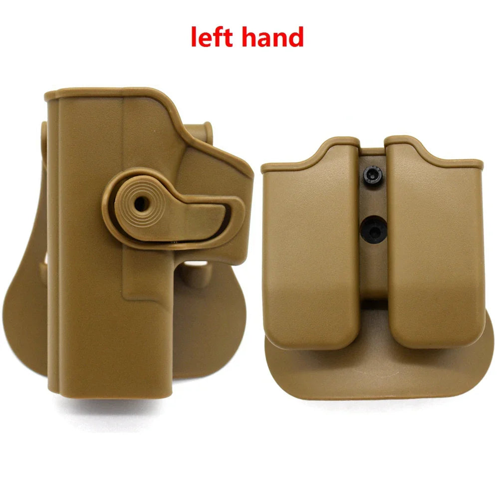 Left Hand Gun Holster – IMI Glock Pistol Case for Gen 1-4 Glock 17, Waist Holster with 9mm Mag Pouch, Hunting Accessories