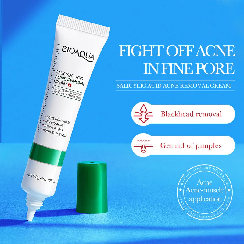 BIOAQUA Salicylic Acid Face Cream - Acne Treatment Moisturizing Cream for Blackhead Removal, Skin Repair & Firming Care