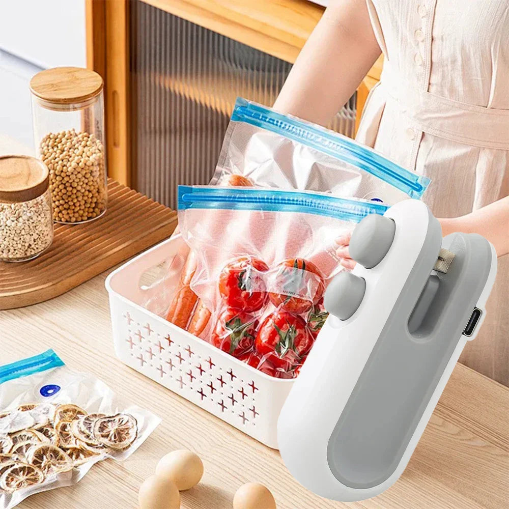 Mini Handheld Heat Bag Sealer – Portable Plastic Food Packaging Sealing Machine, Clip-On Bag Sealer for Snacks & Storage