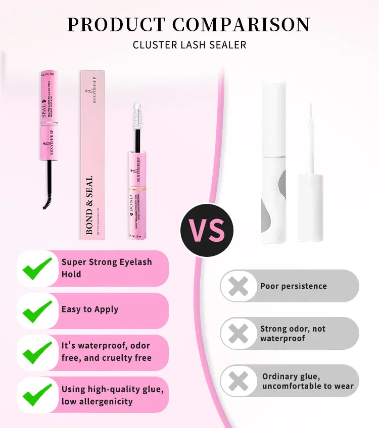 48H Eyelash Glue and Seal for Clusters – Strong Hold, Long-Lasting Adhesive for Lash Extensions