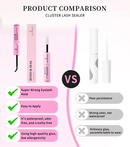 48H Eyelash Glue and Seal for Clusters – Strong Hold, Long-Lasting Adhesive for Lash Extensions