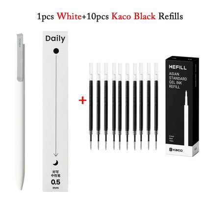 KACO Metal Clip Gel Pen - 0.5mm Black Ink Quick Dry Signature Pen with 800M Smooth Writing Capacity