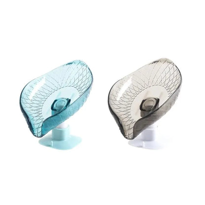 2PCS Creative Soap Box Holder - Punch-Free Suction Cup Draining Soap Rack for Bathroom Storage and Organization