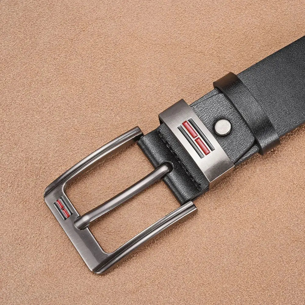 2024 Men’s Genuine Leather Belt – High-Quality Cowskin Casual & Business Buckle Waistband