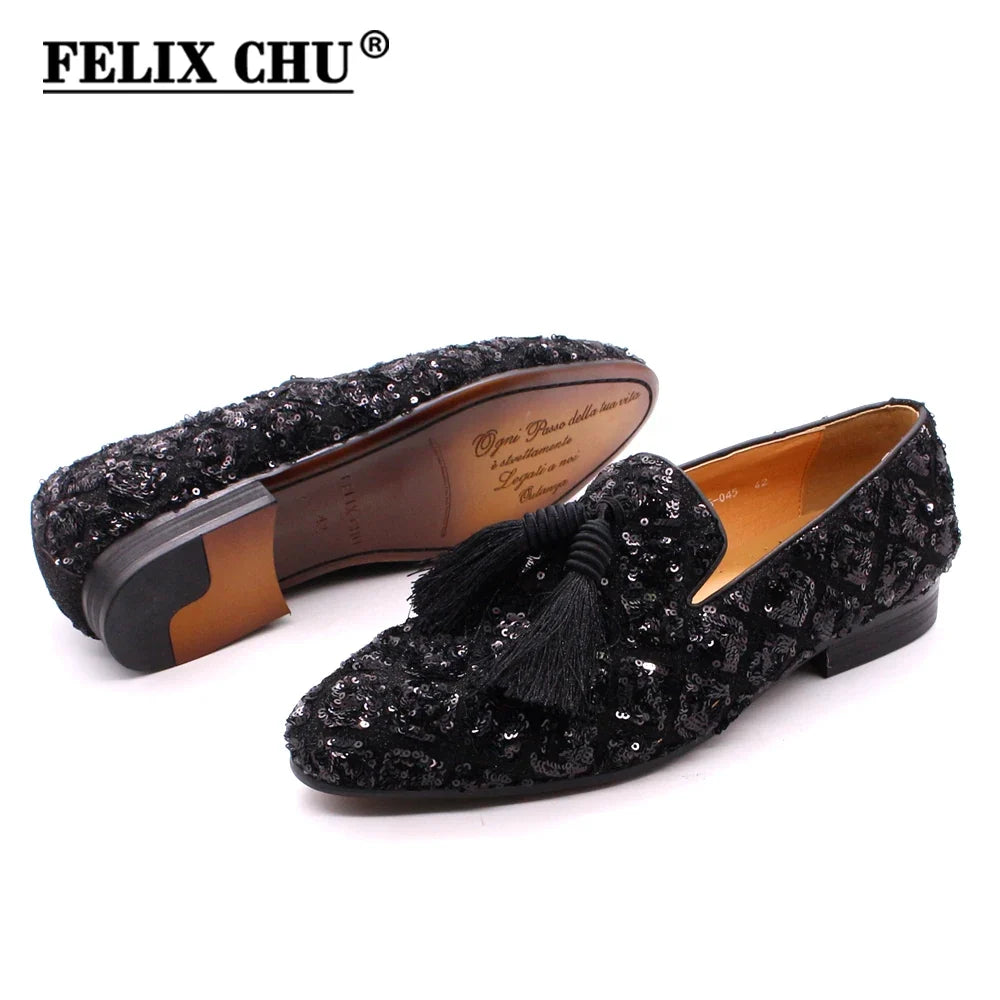 Men’s Tassel Loafers - Luxury Black and Red Designer-Inspired Wedding and Casual Dress Shoes for Spring and Summer