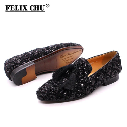 Men’s Tassel Loafers - Luxury Black and Red Designer-Inspired Wedding and Casual Dress Shoes for Spring and Summer