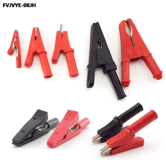 Alligator Clip Banana Plug Adapter - 10A-50A Insulated 2mm/4mm Multimeter Test Lead Clips