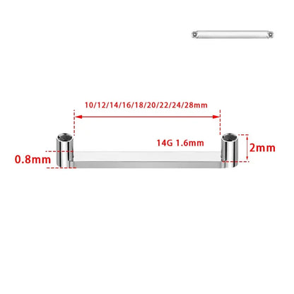 5pcs ASTM F136 Titanium Surface Barbells - 14G Implant Grade Internal Thread Dermal Skin Diver Piercing Jewelry