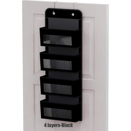 Over The Door Hanging Organizer - 1/3/4/5 Pocket Wall Mounted Storage Rack for Bathroom, Dorm & Clothes
