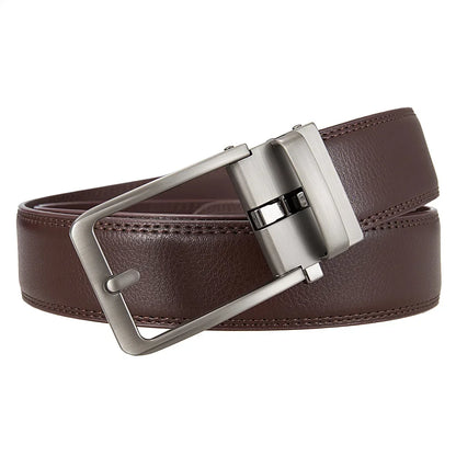Click Belts for Men — Luxury Designer Genuine Leather Belt with Automatic Buckle, High-Quality Fashion Waist Strap