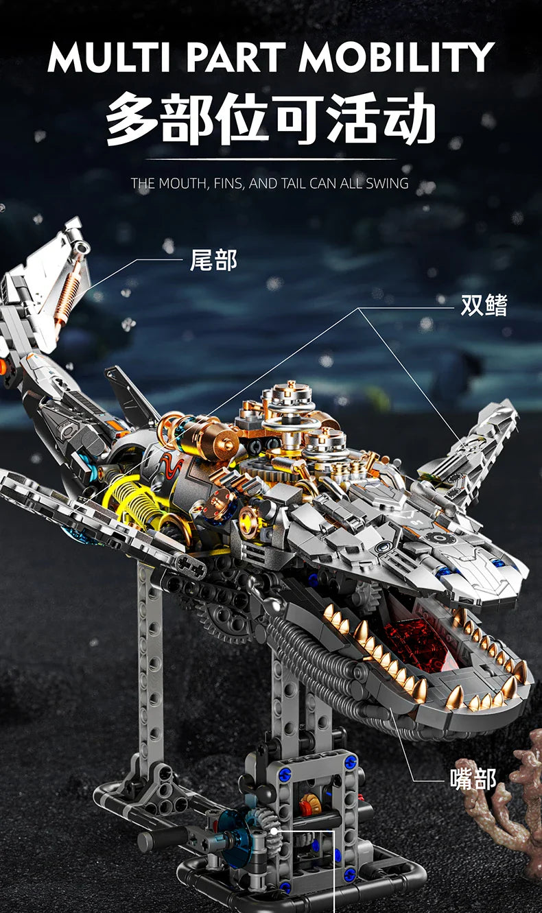 1388+ PCS Mechanical Whale Building Blocks – STEM Sea Life Model with Lights for Kids & Children’s Gifts