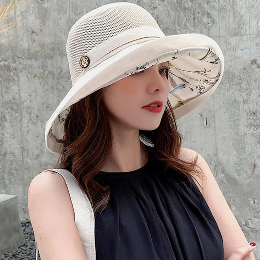 Women’s Foldable Sunshade Hat – Wide Brim UV-Resistant Hat for Travel, Camping, Fishing, Spring & Summer