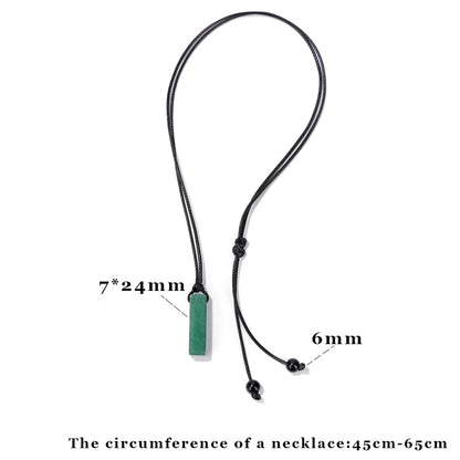 Men's Vintage Rectangle Obsidian Pendant Necklace – Natural Tiger Eye & Labradorite Gem, Leather Rope Braid Healing Jewelry