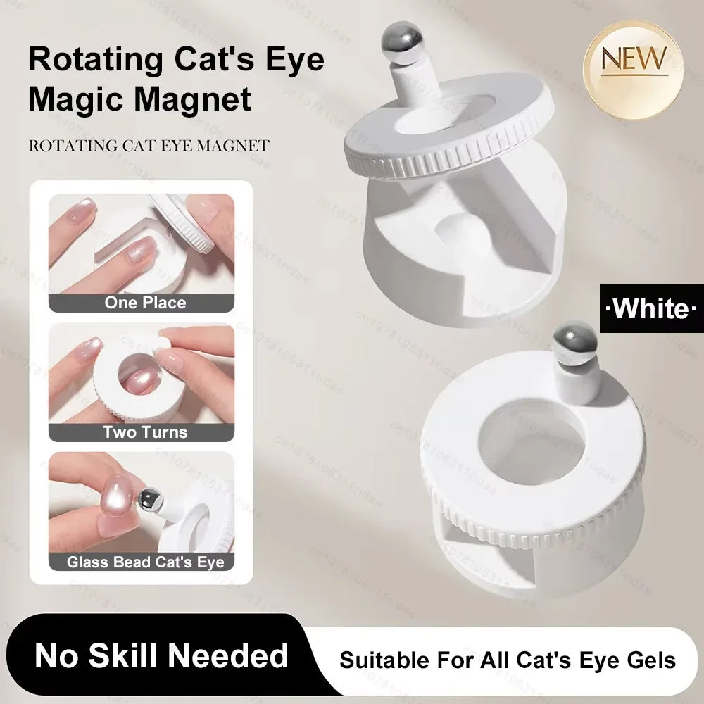 Cat Eye Nail Magnet - Rotating Wide Light Glass Bead Magnetic Tool for Gel Polish Nail Art