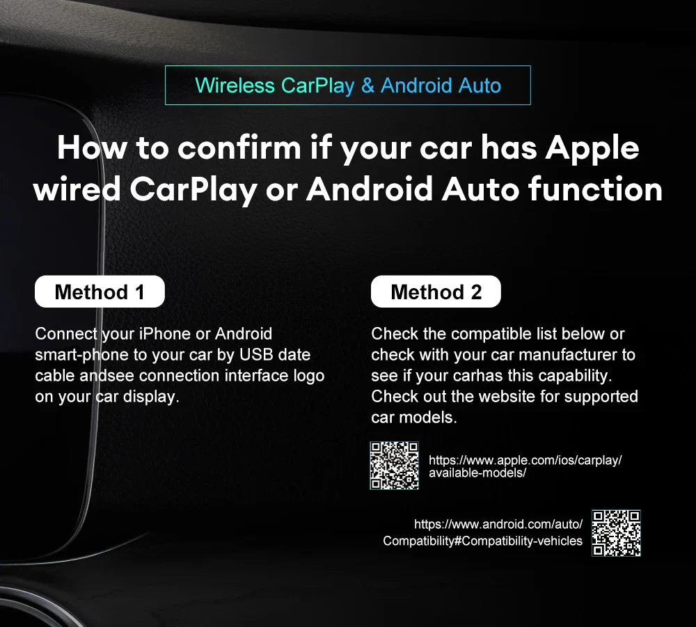 XUDA 2-in-1 Wireless CarPlay & Android Auto Mini Box — Plug & Play AI Adapter Compatible with 99% of Car Radios