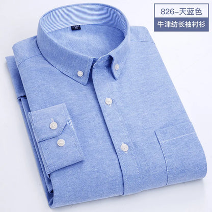 Men's Oxford Long Sleeve Shirt - Soft Comfortable Slim Fit Wrinkle-Resistant Casual Work Shirt for All Seasons