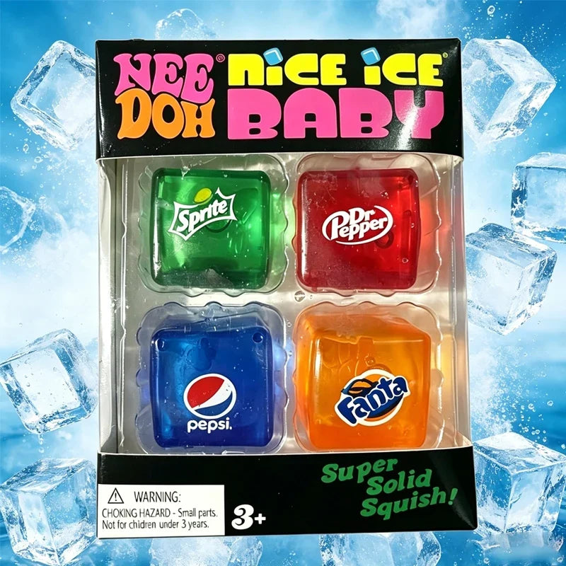 Squishy Needoh Nice Cube Sensory Toy - Stress Relief Fidget Cube for Anxiety, Focus, Adults & Kids Gift